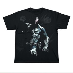 Darc Sport Marvel Punisher Grunge Mid-Length Raw Hem Tee Large